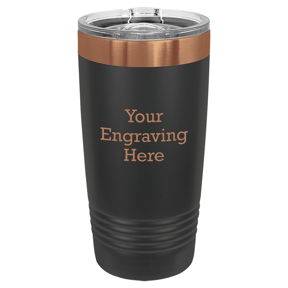 20 oz Ringneck Tumblers Black with Rose Gold (Case of 12)
