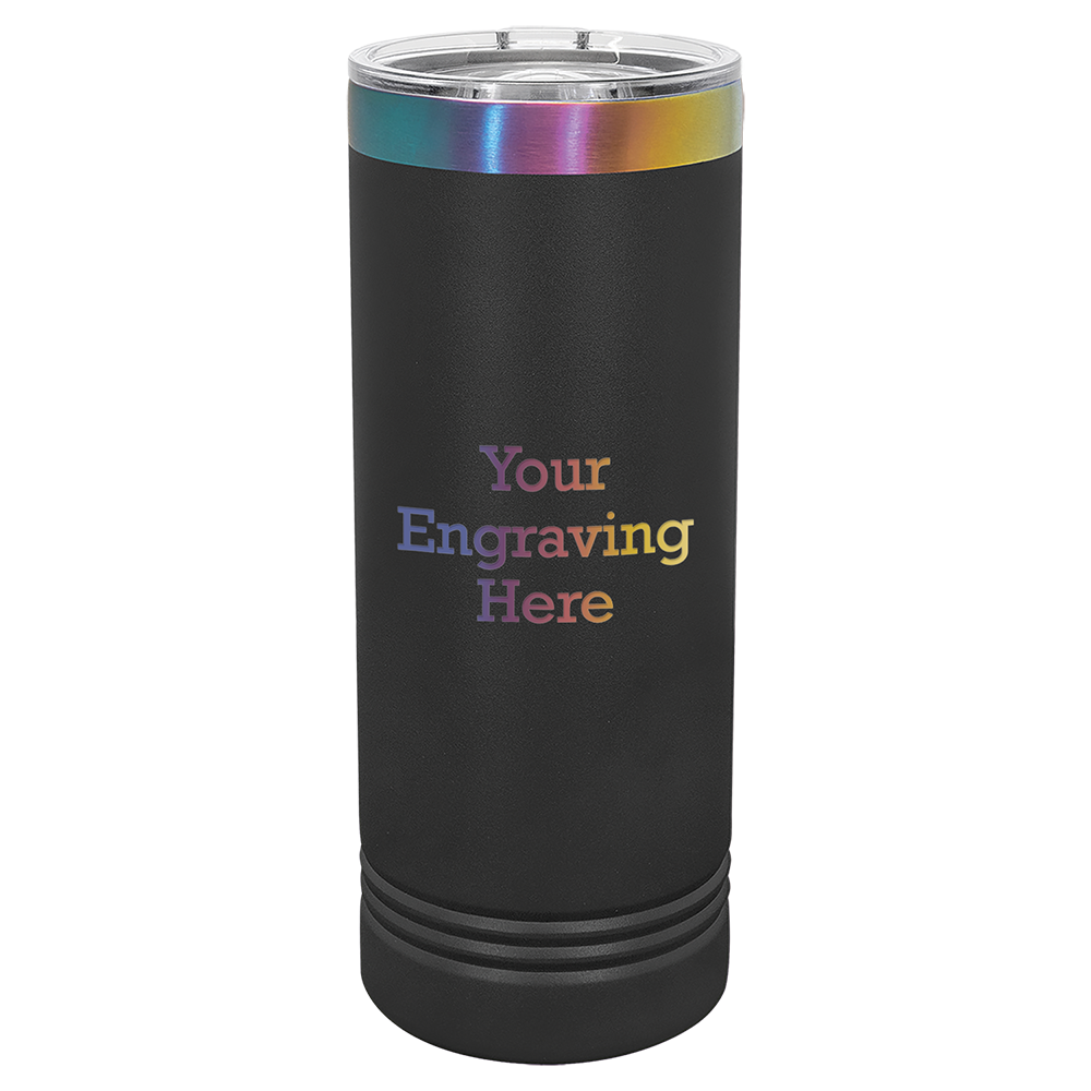 22 oz Skinny Tumbler Black with Prism (Case of 12)
