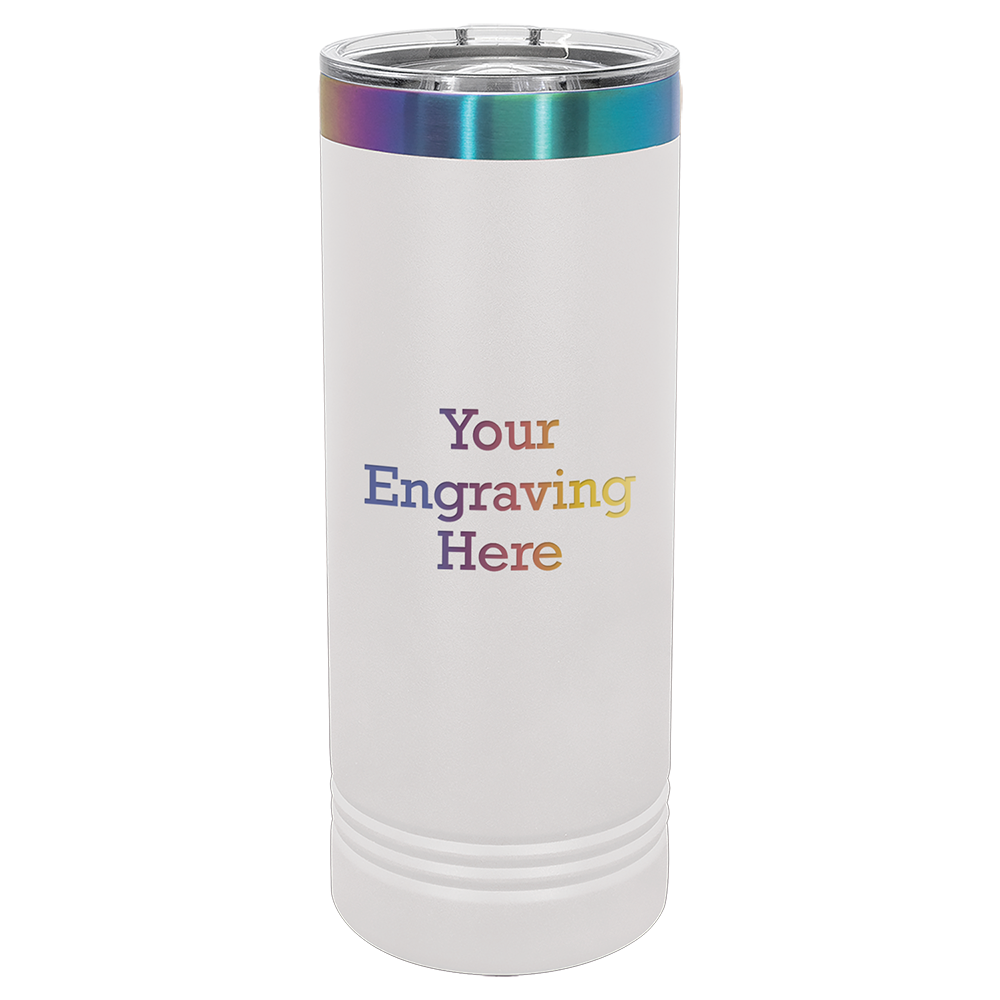 22 oz Skinny Tumbler White with Prism (Case of 12)