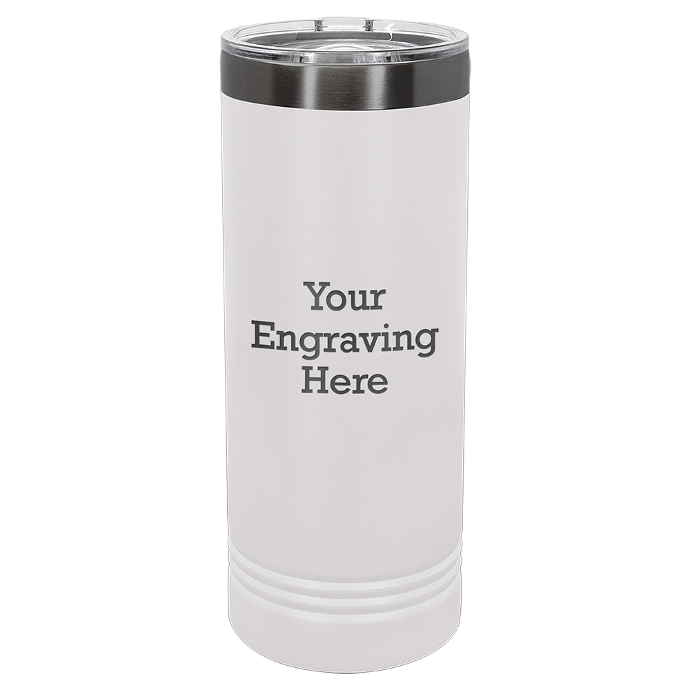 22 oz Skinny Tumbler White with Ghost Black (Case of 12)