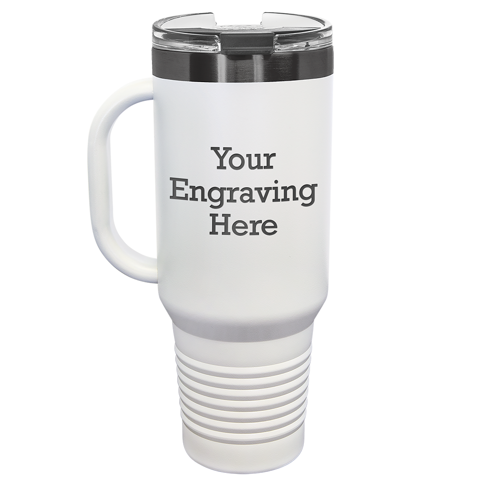 40 oz Travel Mug White with Ghost Black (Case of 12)