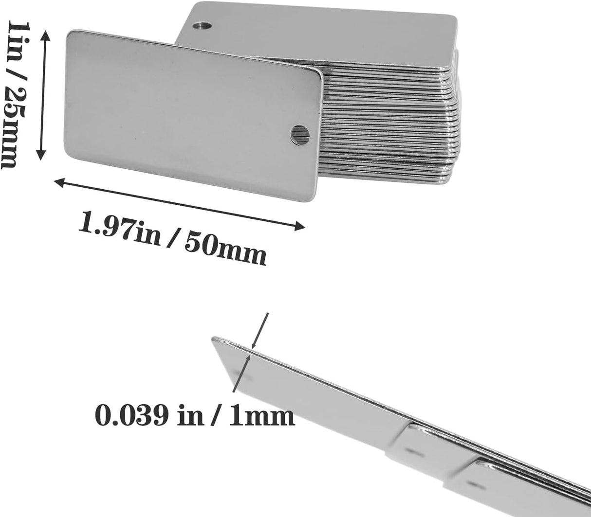 Stainless Steel Rectangle Tag