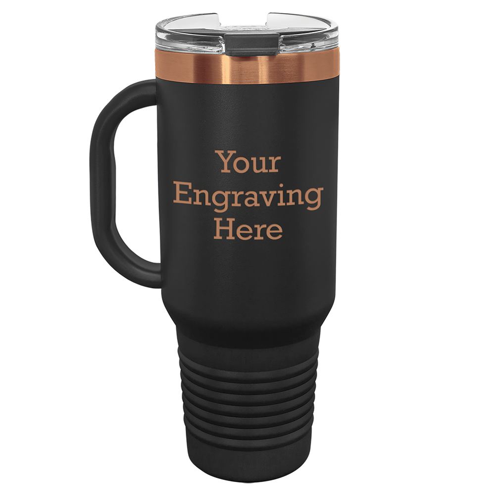 40 oz Travel Mug (Black with Rose Gold)