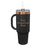 40 oz Travel Mug (Black with Rose Gold)