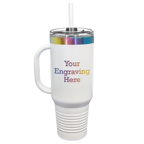 40 oz Travel Mug (White with Prism)