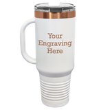 40 oz Travel Mug (White with Rose Gold)