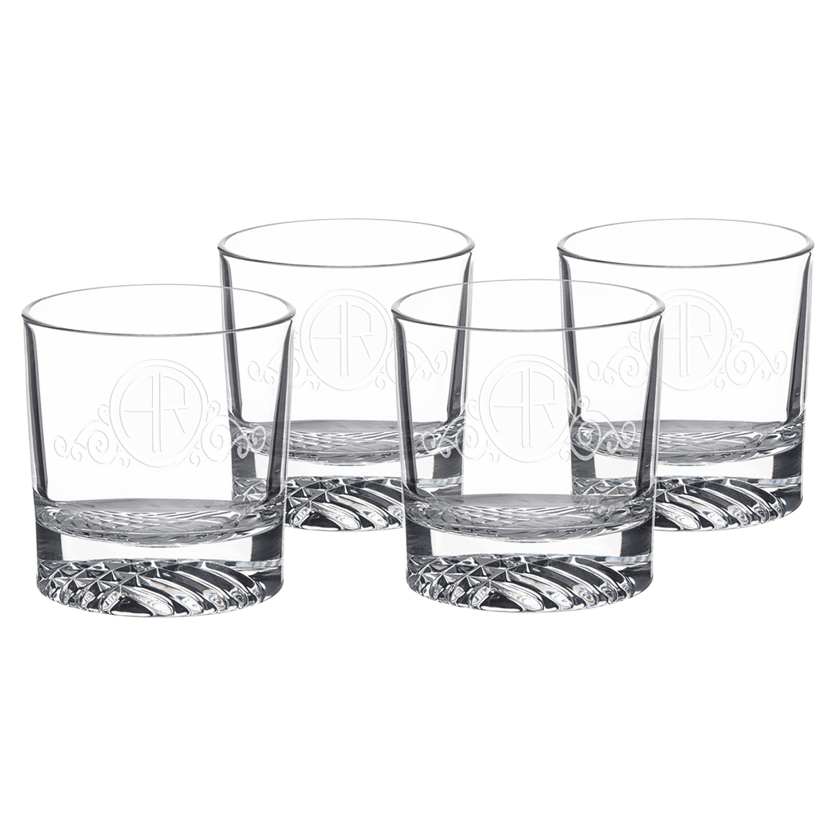 Round Rocks Glasses 9 oz (Set of 4) with Gift Box