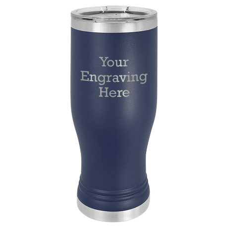20 oz Pilsner in pink — custom engraved by A to Z Engraving