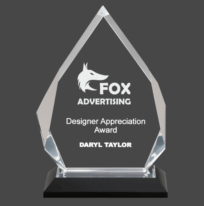 Diamond Acrylic Award 5 1/4" x 8 3/4"