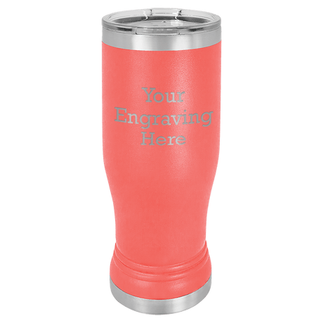 14 oz Pilsner in purple — custom engraved by A to Z Engraving
