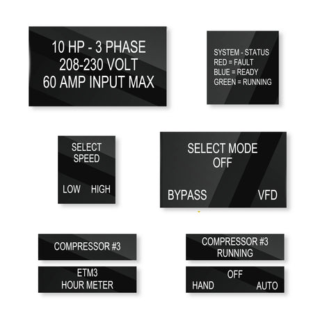 1/16" Custom Cut Plastic Tags & Labels