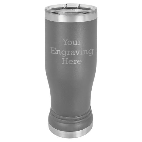 14 oz Pilsner in dark-gray — custom engraved by A to Z Engraving