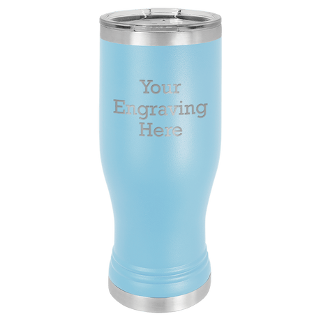 20 oz Pilsner in red — custom engraved by A to Z Engraving