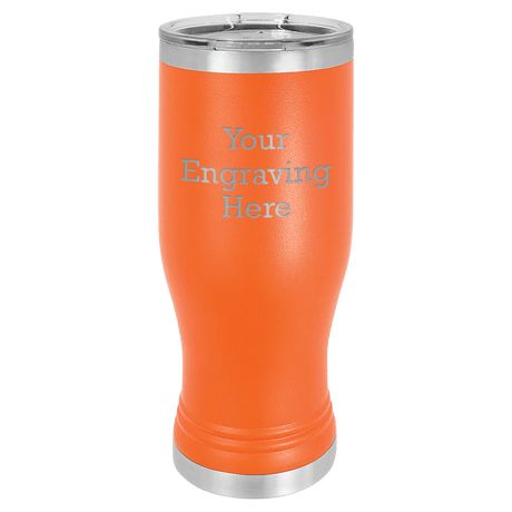 20 oz Pilsner in light-purple — custom engraved by A to Z Engraving