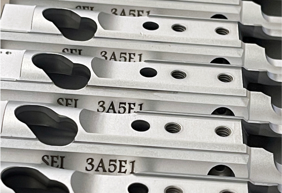 Custom serial number and asset ID engraving on stainless steel parts