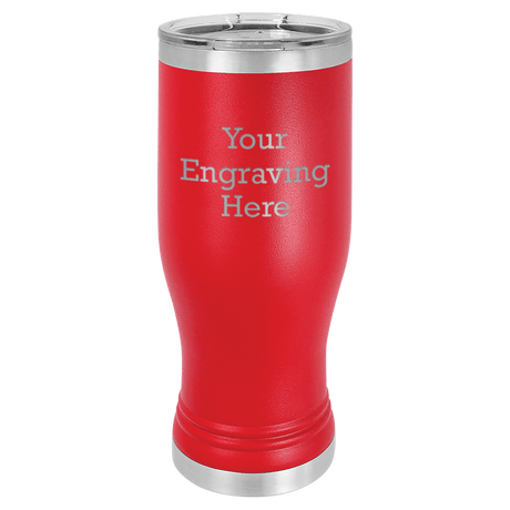20 oz Pilsner in teal — custom engraved by A to Z Engraving