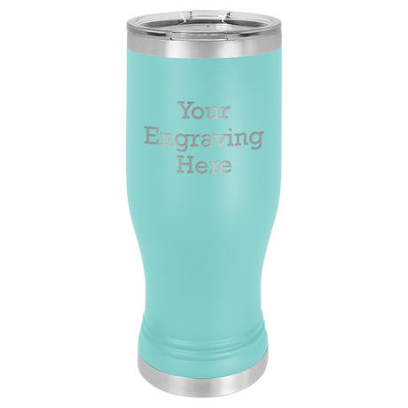 20 oz Pilsner in light-blue-1 — custom engraved by A to Z Engraving