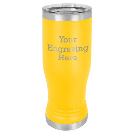 14 oz Pilsner in black — custom engraved by A to Z Engraving