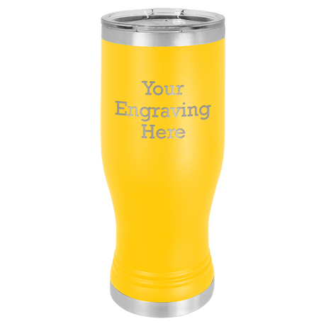 20 oz Pilsner in black — custom engraved by A to Z Engraving